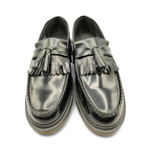 Dr. Martens Black Leather Tassel Adrian Loafers Slip On Shoes READ Size 8 EU 39